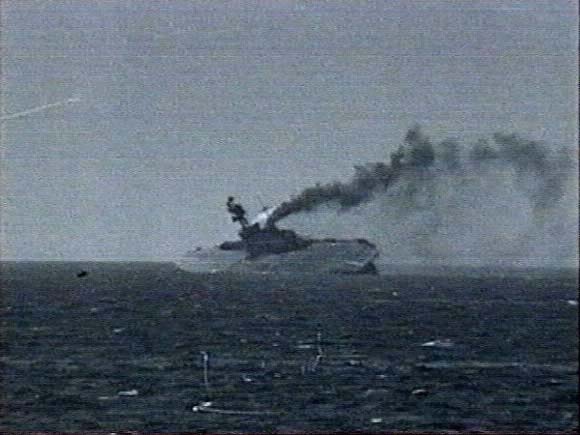 HMS <i>Eagle</i> after the Torpedo Strike