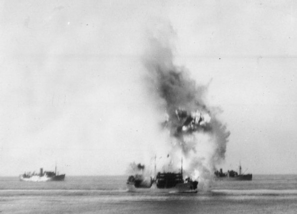 Torpedo Strikes the Tanker <i>Ohio</i>