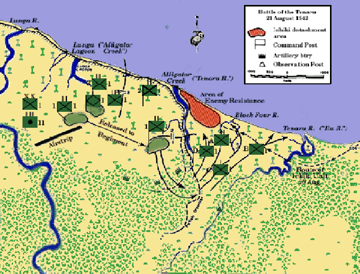 Map of the Battle of the Tenaru