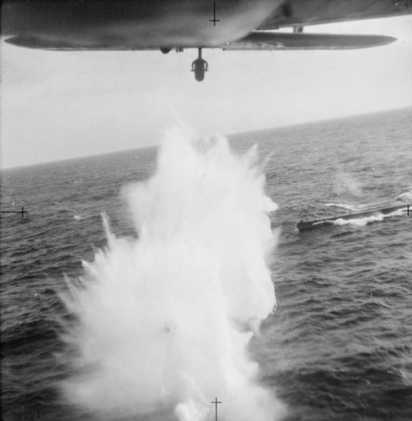 A Whitley Attacking <i>U-705</i>