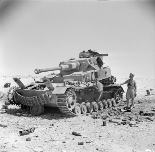 A knocked-out German PzKpfw IV