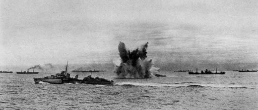 Torpedo attack on outbound convoy