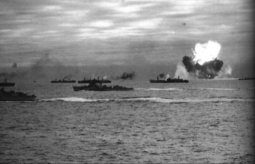 Explosion in Arctic Convoy PQ-18