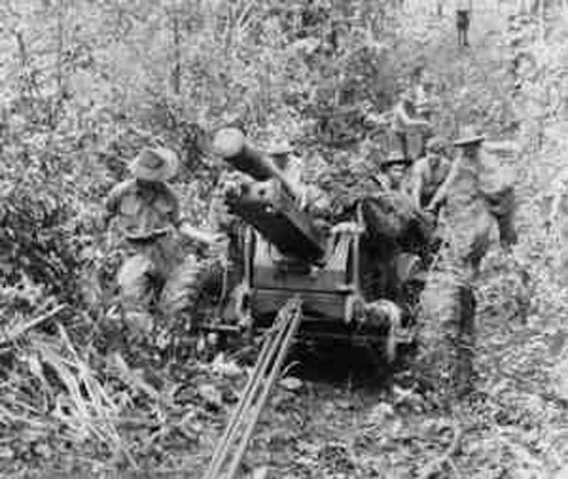 British Artillery near Uberi on the Kokoda Track