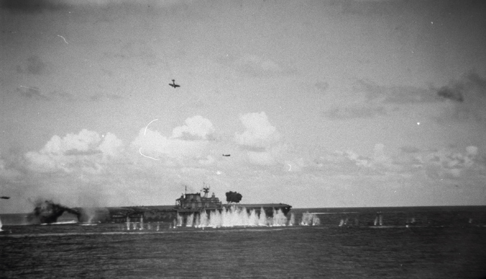 Japanese Bomber Diving into the <i>Hornet</i>