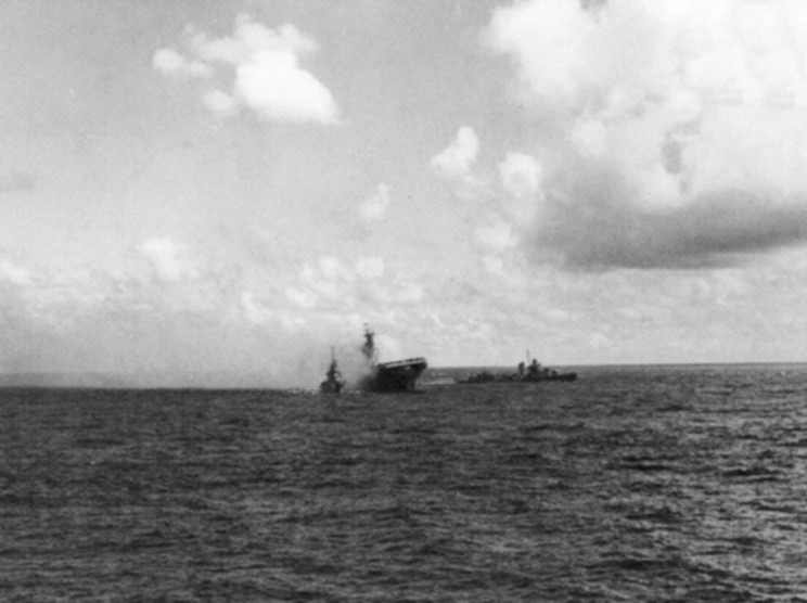 <i>Hornet</i> with Destroyers <i>Morris</i> and <i>Russell</i>