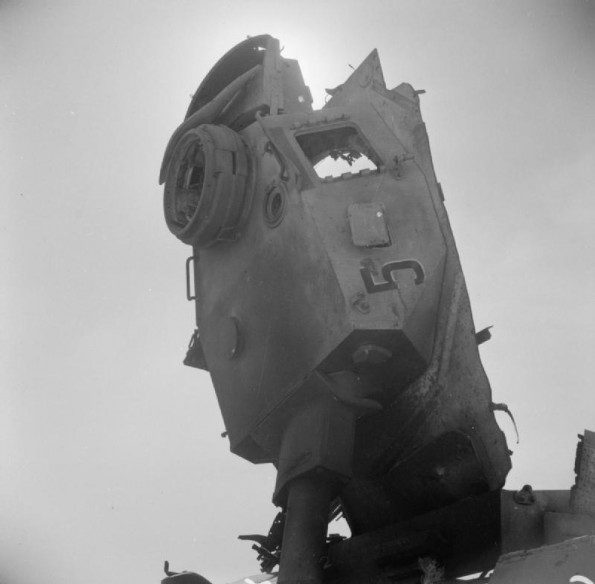 A Knocked-out German <i>PzKpfw IV</i> Tank