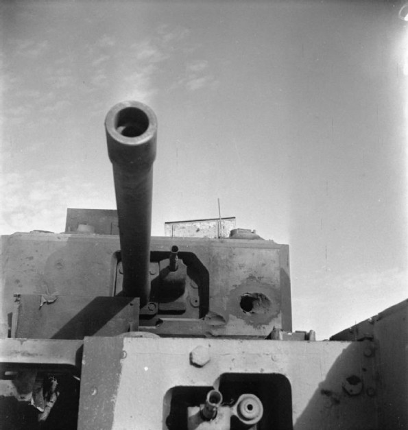 A Knocked-out Churchill III Tank