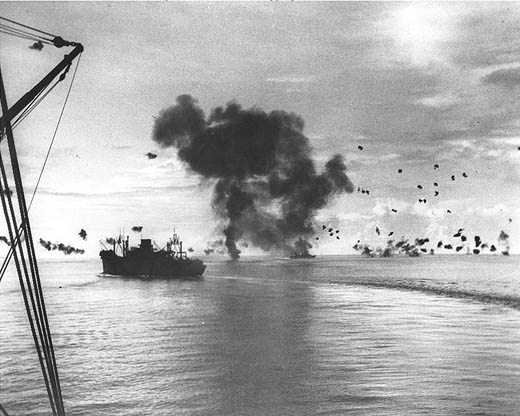 US Cruiser <i>San Francisco</i> Hit by Japanese Plane