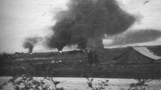 Bone airfield after a <i>Luftwaffe</i> raid