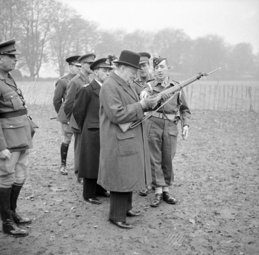 Churchill Inspects New Rifle