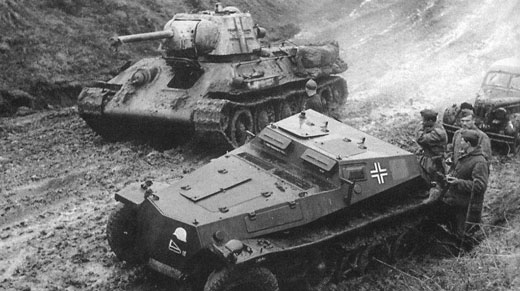 Russian T-34 and German <i>Sd.Kfz. 252</i>