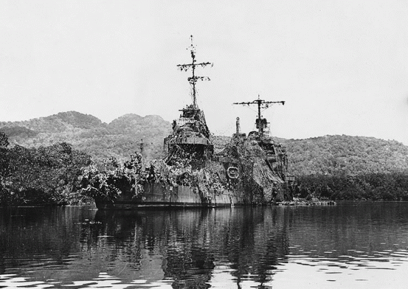 USS <i>New Orleans</i> (CA-32) Camouflaged at Tulagi