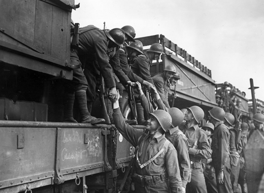 French Troops on Their Way to the Front