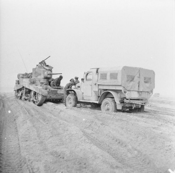 Stuart Tank Rescuing a Truck