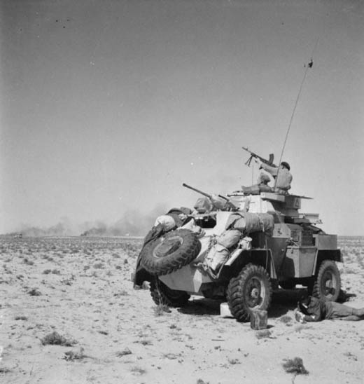 Humber Mk II armoured car open fire