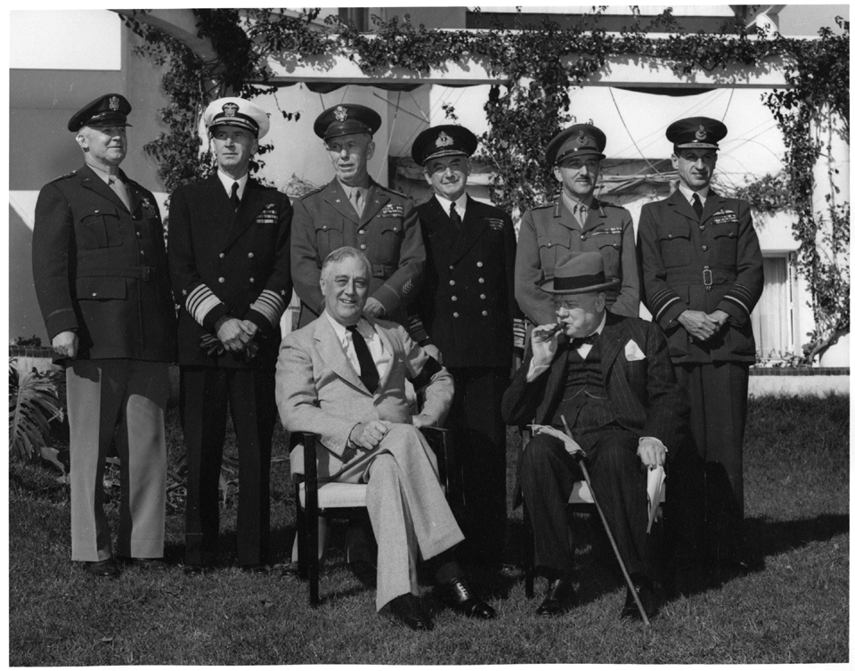 Roosevelt and Churchill with Chiefs of Staff