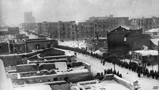 German Soldiers Passing through Stalingrad