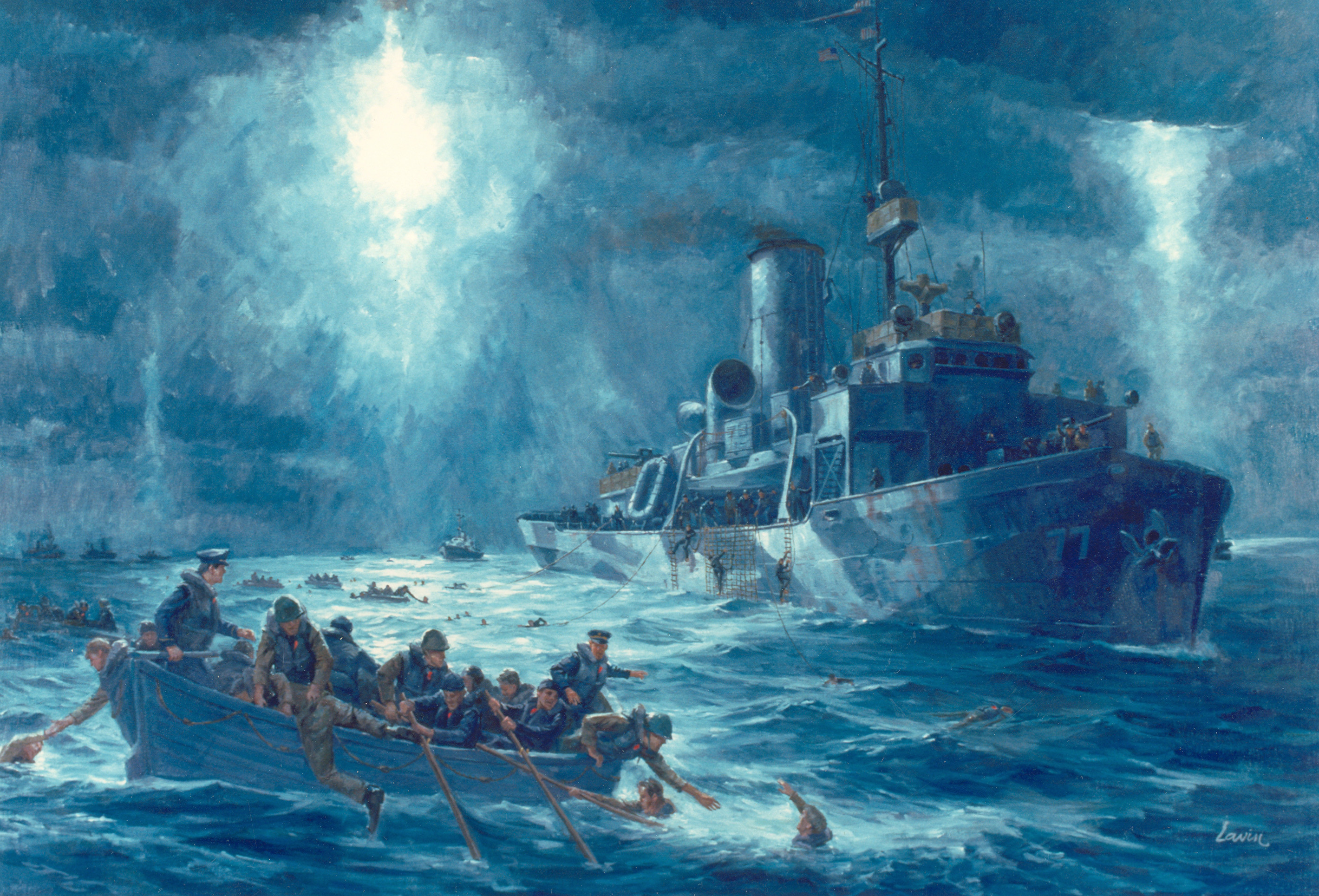 Painting Showing Coast Guard Rescue