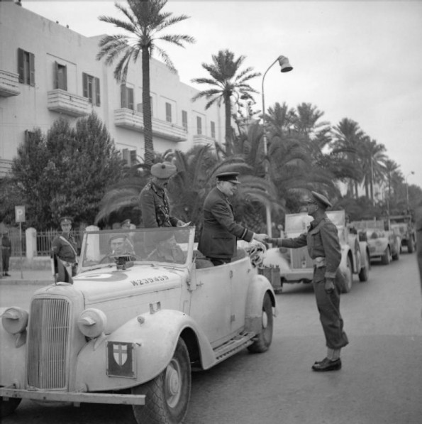 Churchill Greets 51st Division Officer