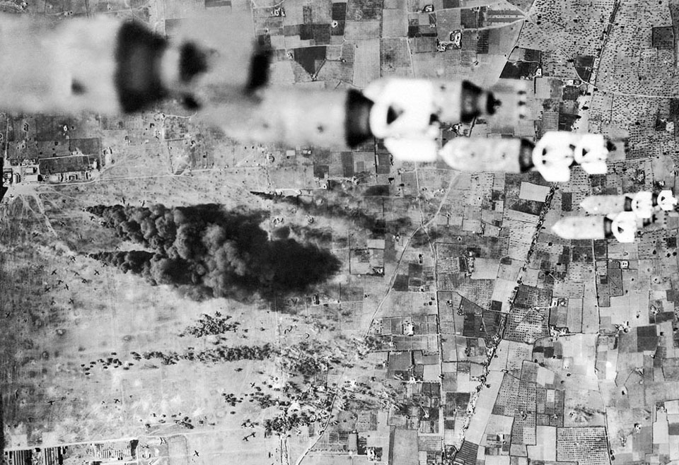 US Bombs Airfield at Tunis