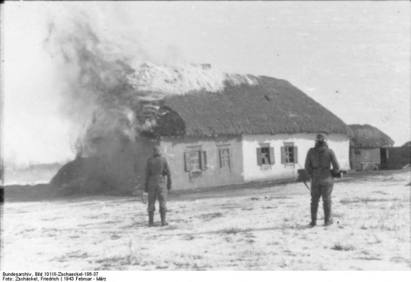 Germans Burning a House Near Kharkov