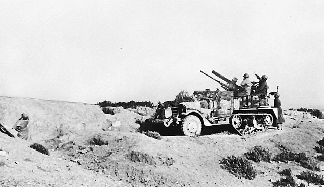 Crew of a half-track waiting for orders