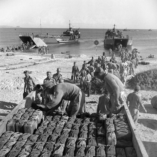 Unloading in Tobruk