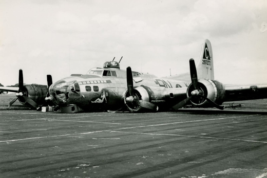 Wheels-up Landing of B-17G