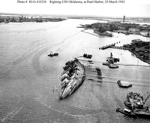 Righting USS <i>Oklahoma</i> at Pearl Harbor