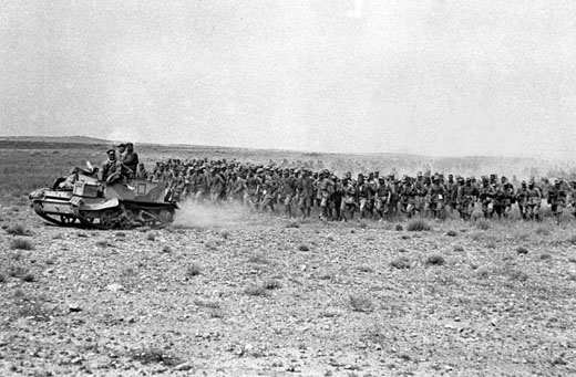 Italian Prisoners Marching Back Through 8th Army Lines