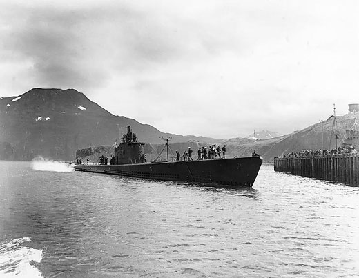 USS <i>Triton</i> at Dutch Harbor, Alaska, July 16, 1942