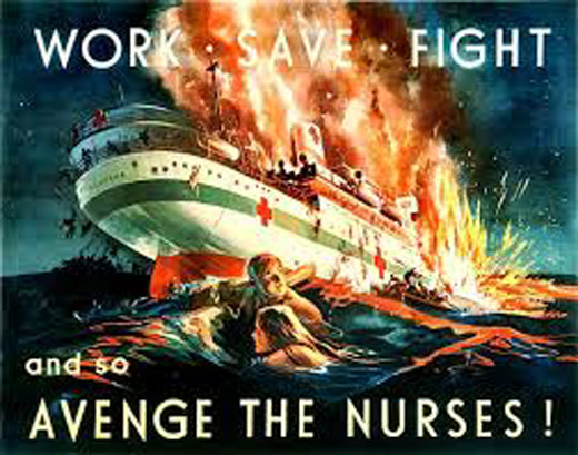 Poster Depicting the Hospital Ship <i>Centaur</i> Being Attacked