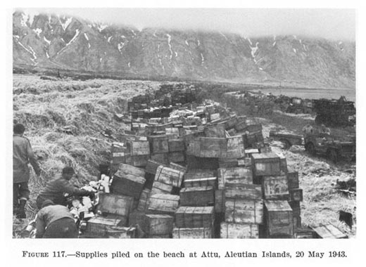 Supplies Piled on the Beach