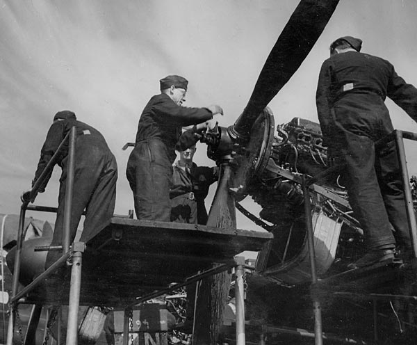 Checking the Engines of a Lancaster