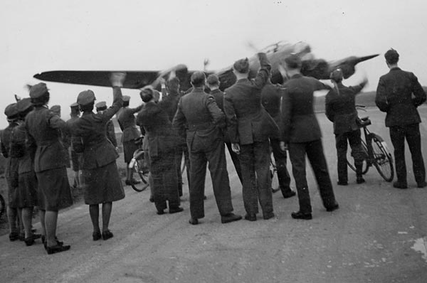 Waving at Lancasters Bound for Germany