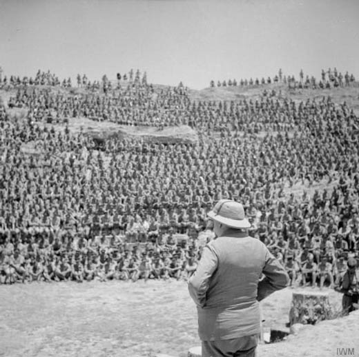 Churchill Addressing the Troops