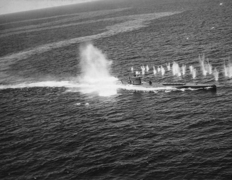 Depth Charges Straddle <i>U-118</i>