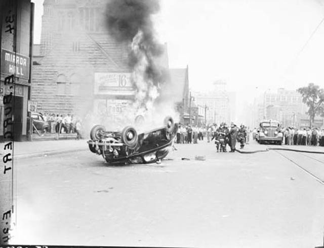 A scene from the Detroit race riot