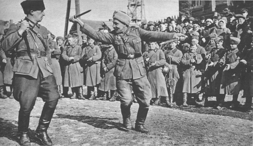 Two Cossacks Performing War Dance