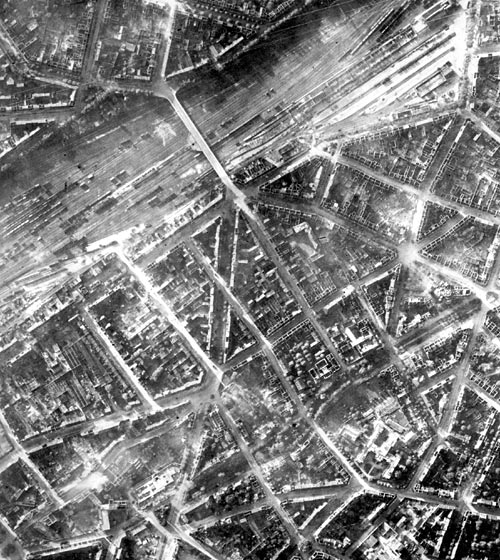 Aerial View of Damage in Düsseldorf