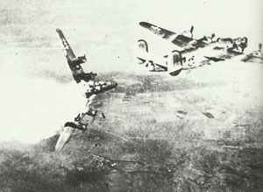 B-24 Liberator hit by anti-aircraft