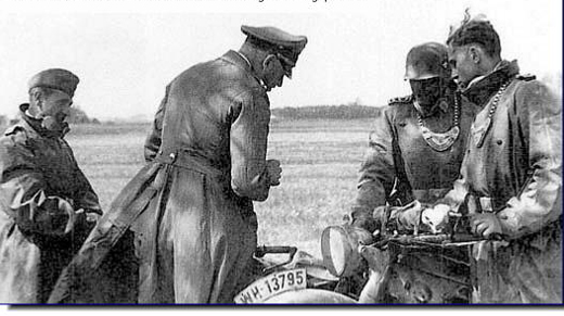 German Officer Confers with the Field Gendarmes