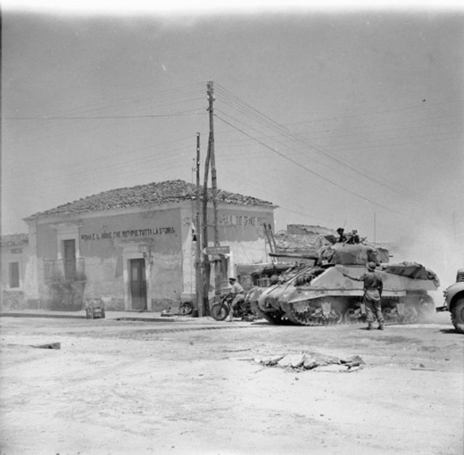 Sherman Tank Passing through Villasmundo