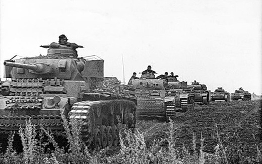 A Column of German <i>Pz.Kpfw. III</i> Tanks