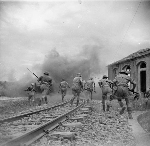 British Infantry Storming a Railway Station