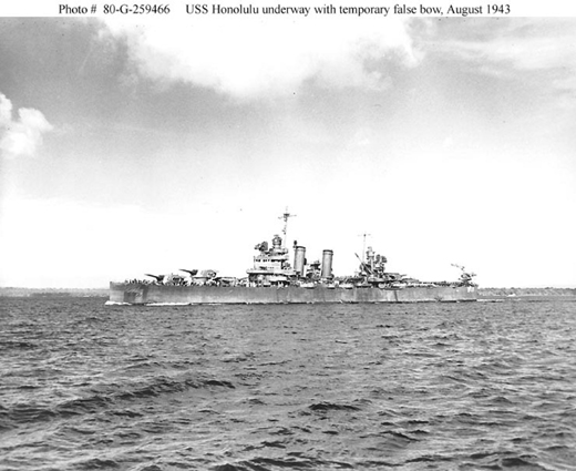 USS <i>Honolulu</i> Heading for Repairs