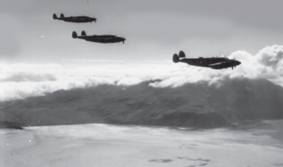 Three PV-1 planes Fly by Kiska Volcano