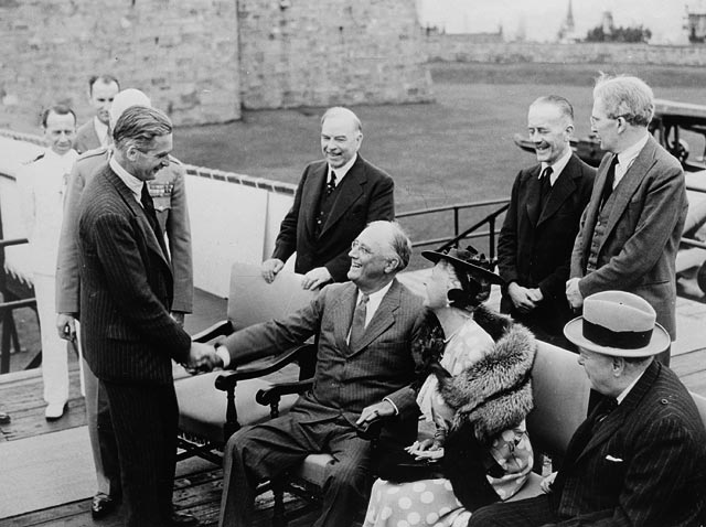 Roosevelt greeting Anthony Eden