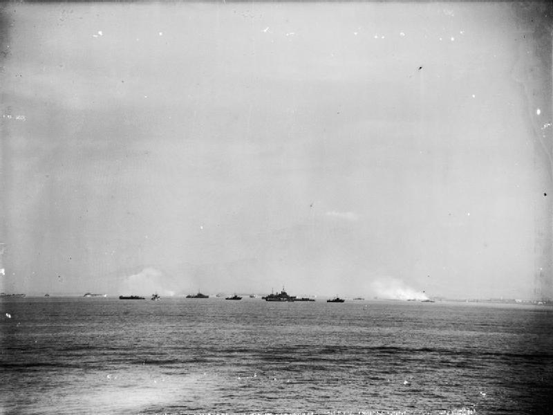 British Warships Bombarding Enemy Positions